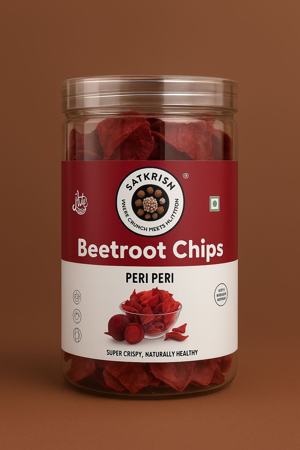 Satkrish Beetroot Chips - Peri peri Flavour - 150 gm